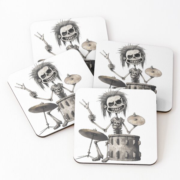 Item preview, "Skeleton Drummer – Loud, Dead & Loving It" designed and sold by ArtByAnitaSecember.