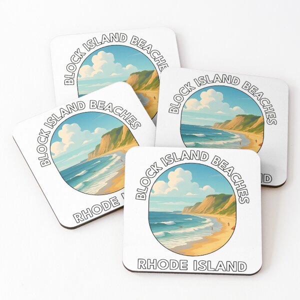 Item preview, Block Island Beaches Rhode Island Travel Poster – Coastal Wall Art designed and sold by inkNext.