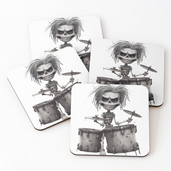 Item preview, "Rock ’n Roll Skeleton Drummer – Hair-Raising Beats" designed and sold by ArtByAnitaSecember.