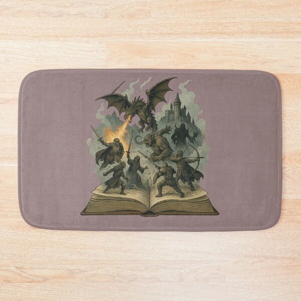 Item preview, Epic Fantasy Book Battle T‑Shirt Art designed and sold by Neon Nightmare.