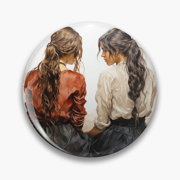 Item preview, Whispers Of The Past - Two Adolescent Girls Talking In The 1850's - Victorian Art - Watercolor Art designed and sold by CastleBySea.