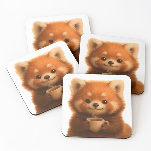 Item preview, Cozy Red Panda Tea Time - Fluffy Friend designed and sold by PufftailStudio.