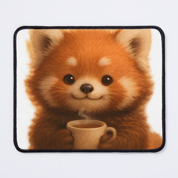 Item preview, Cozy Red Panda Tea Time - Fluffy Friend designed and sold by PufftailStudio.