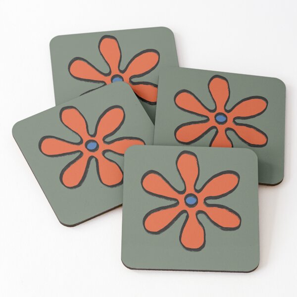 Item preview, Retro Flower – Hand-painted in ink designed and sold by alec-t.