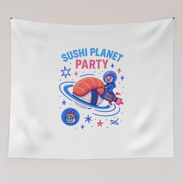 Item preview, Sushi Planet Party designed and sold by Drawian Studio.