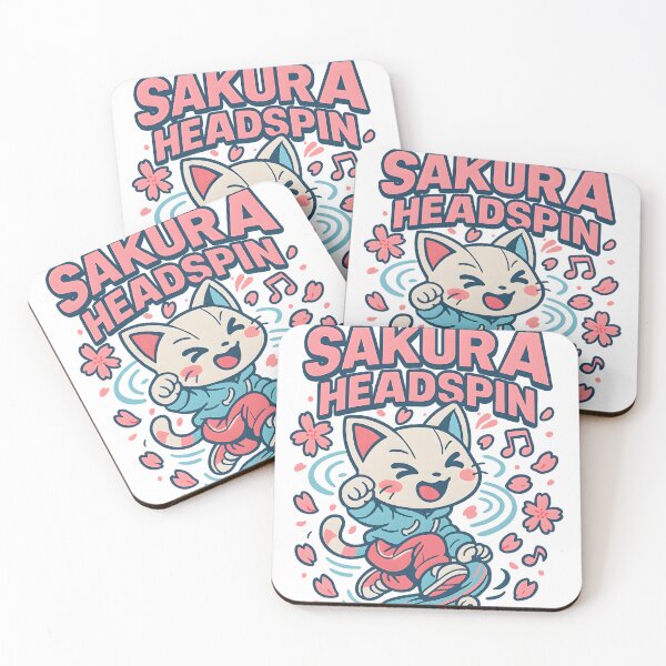 Item preview, Sakura Headspin – Kawaii Cat designed and sold by Drawian Studio.