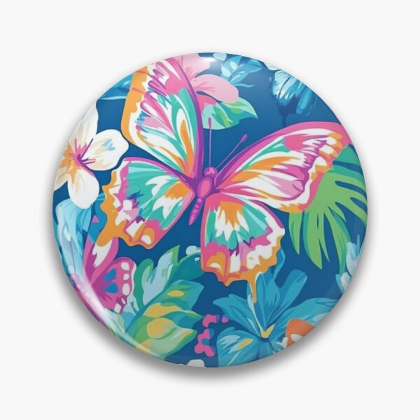 Item preview, Tropical colourful Butterflies & Florals Painting designed and sold by ScorpioSunStudio.