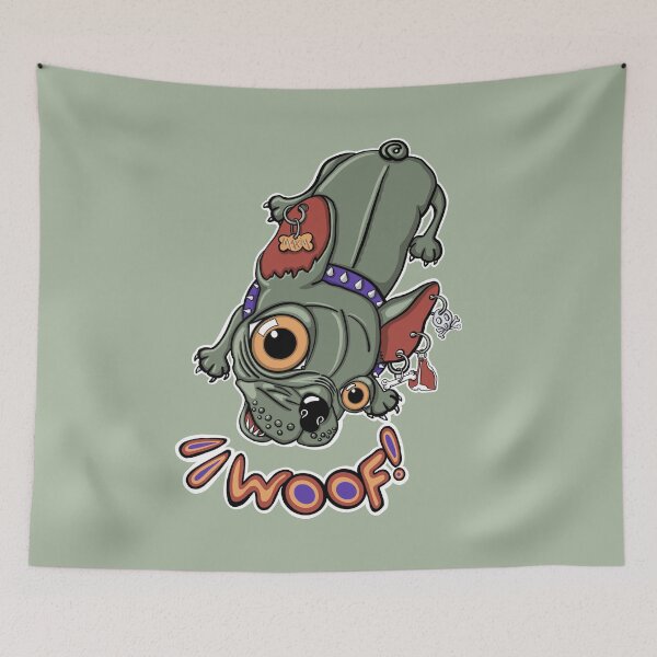 Item preview, "Woof!" says Maxim 3 | Punk French Bulldog designed and sold by LiseHoltArt.