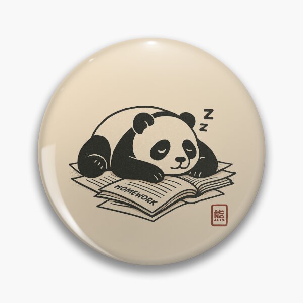 Item preview, Nap Time Over Homework – Cute Panda Illustration designed and sold by Planthem.