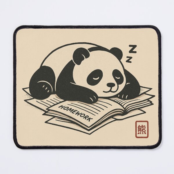 Item preview, Nap Time Over Homework – Cute Panda Illustration designed and sold by Planthem.