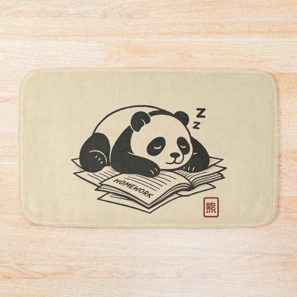 Item preview, Nap Time Over Homework – Cute Panda Illustration designed and sold by Planthem.