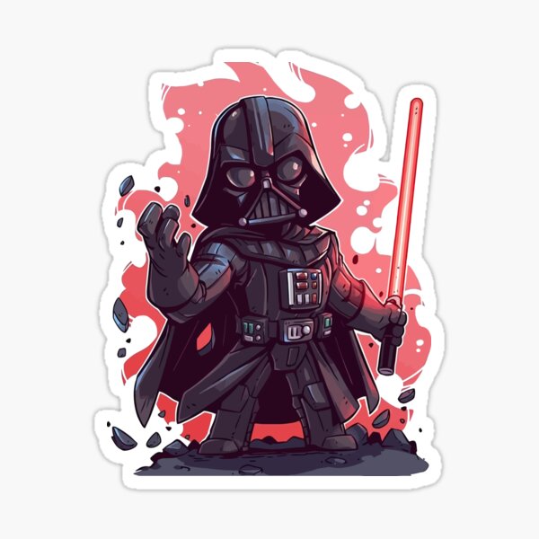 Vista previa del artículo con la obra «Chibi Vader: Comandante del Lado Oscuro (gris Imperio)», diseñado y vendido por PeterPossArt.