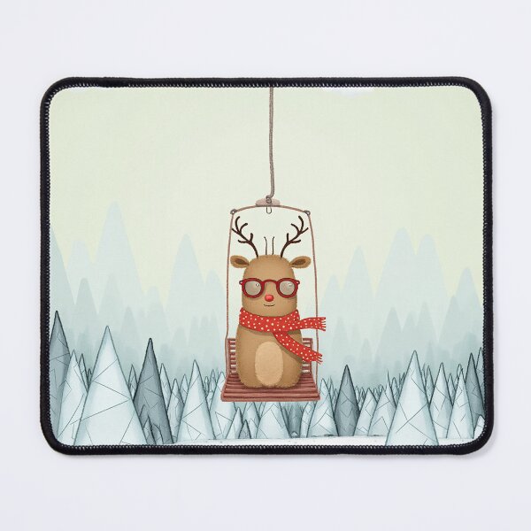 Item preview, Red Glasses Ride – Cozy Winter Reindeer designed and sold by Whimsical Hug.