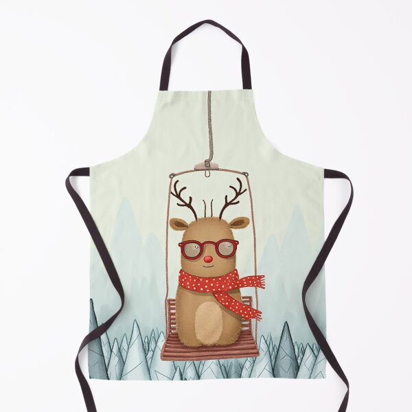 Item preview, Red Glasses Ride – Cozy Winter Reindeer designed and sold by Whimsical Hug.