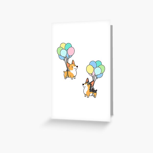 Corgi Balloon Greeting Card