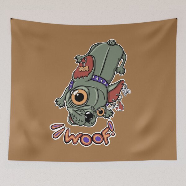 Item preview, "Woof!" says Maxim 4 | Punk French Bulldog designed and sold by LiseHoltArt.