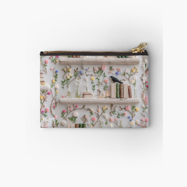 Item preview, Cottagecore Bookshelf with Flowers, Candles, and Vintage Charm designed and sold by baucestudio.
