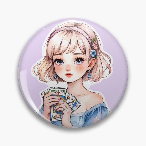 Item preview, Cute Pretty Kawaii Tarot Reading Girl designed and sold by ScorpioSunStudio.