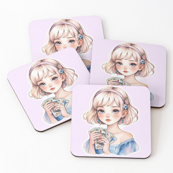 Item preview, Cute Pretty Kawaii Tarot Reading Girl designed and sold by ScorpioSunStudio.