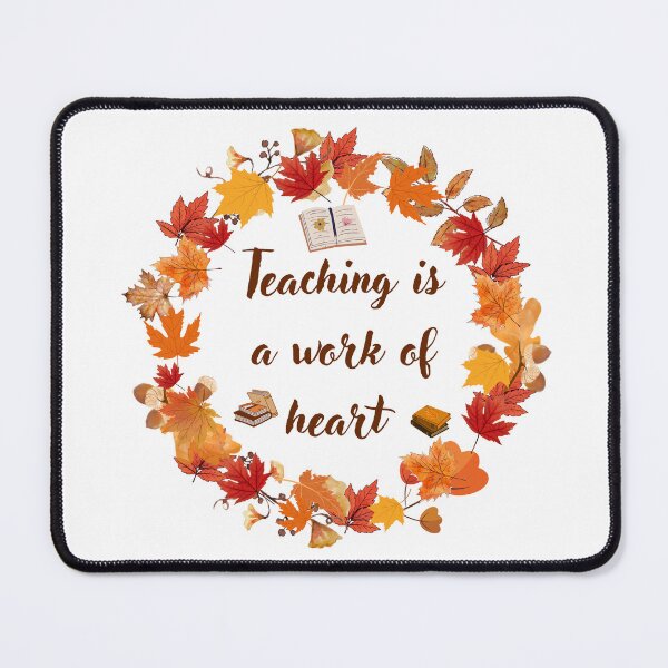 Item preview, Teaching is a Work of Heart - Autumn Leaf Wreath Design designed and sold by Cozyscribbles.