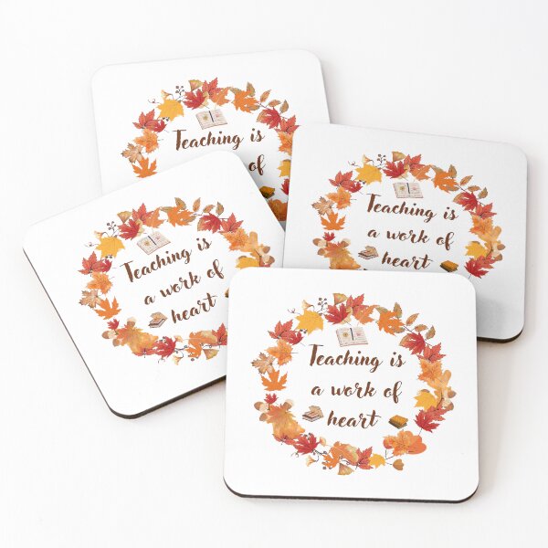 Item preview, Teaching is a Work of Heart - Autumn Leaf Wreath Design designed and sold by Cozyscribbles.