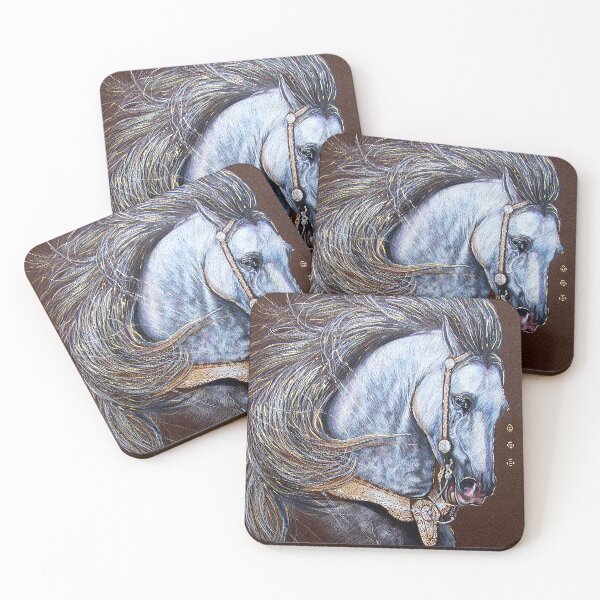 Item preview, Great Andalusian horse watercolour pencil drawing designed and sold by Tahnja Wolter.