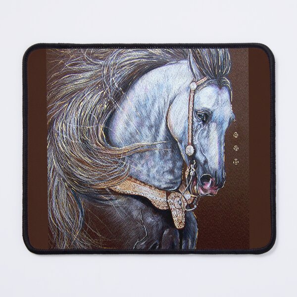 Item preview, Great Andalusian horse watercolour pencil drawing designed and sold by Tahnja Wolter.