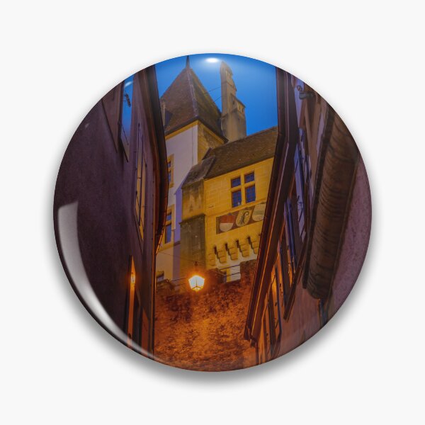 Item preview, Staircase in Old Town with House in Dusk in City of Neuchatel designed and sold by Mats Silvan.