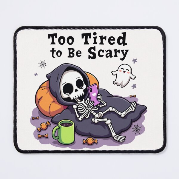 Item preview, Too Tired to Be Scary – Lazy Skeleton Vibes designed and sold by shadystitch.