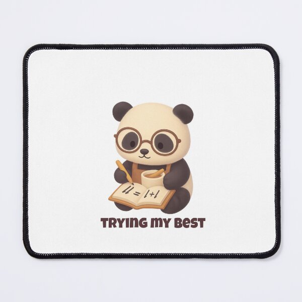 Item preview, Trying My Best – Cute Panda Studying designed and sold by ArtByAlgorithms.