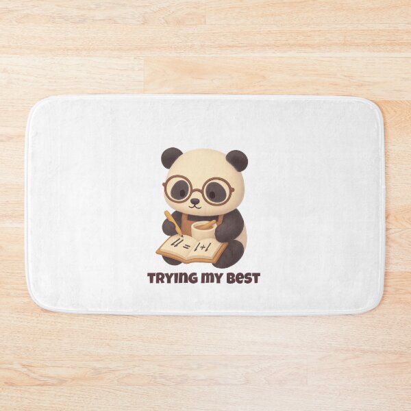 Item preview, Trying My Best – Cute Panda Studying designed and sold by ArtByAlgorithms.
