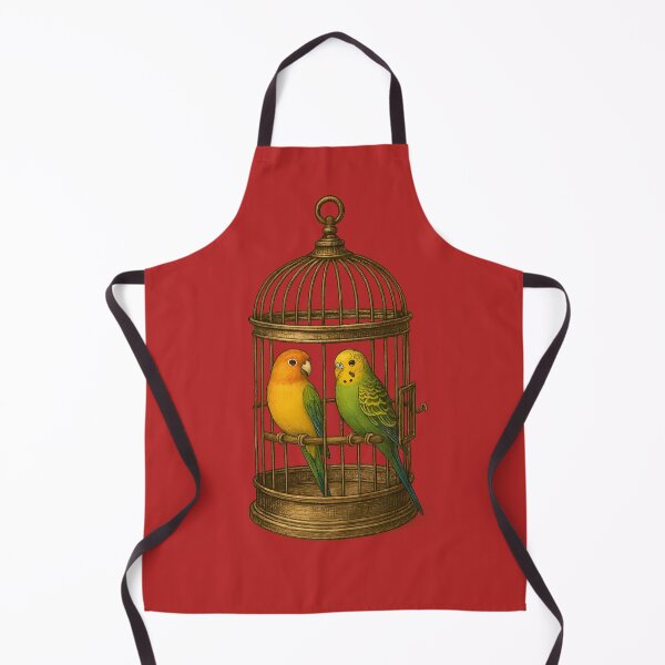 Item preview, A GOLDEN GOLD CAGE WITH PARROTS designed and sold by infinitearte.