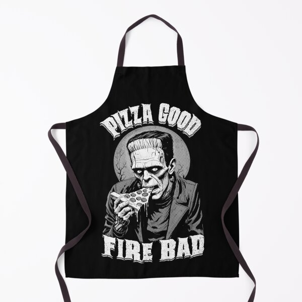 Item preview, Pizza Good Fire Bad Funny Frankenstein Halloween Slice Chef designed and sold by GrandeDuc.