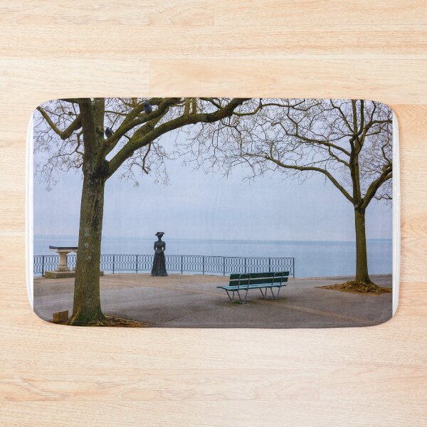 Item preview, Waterfront with Bare Tree and Statue on Lake Neuchatel designed and sold by Mats Silvan.