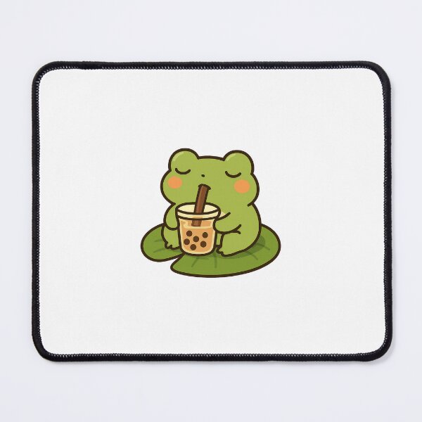 Item preview, Frog Drinking Bubble Tea – Relaxed Kawaii Boba designed and sold by unique0703.