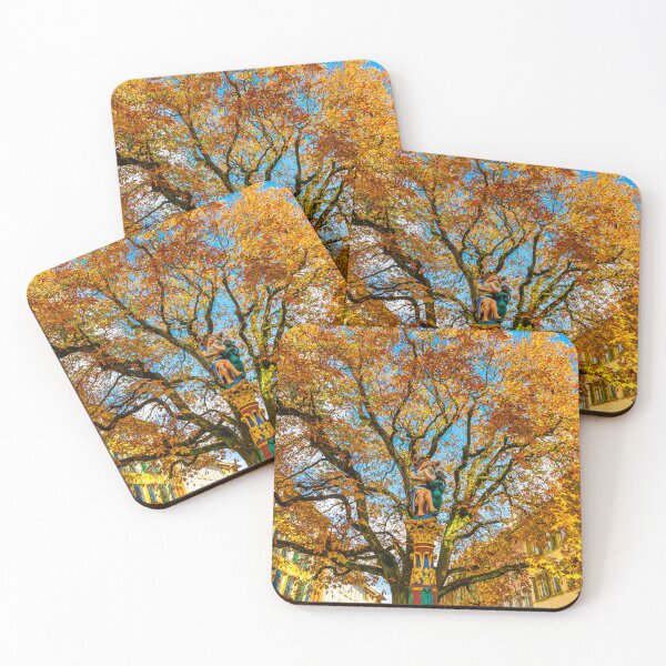Item preview, Beautiful Old Town with a Tree and Statue designed and sold by Mats Silvan.
