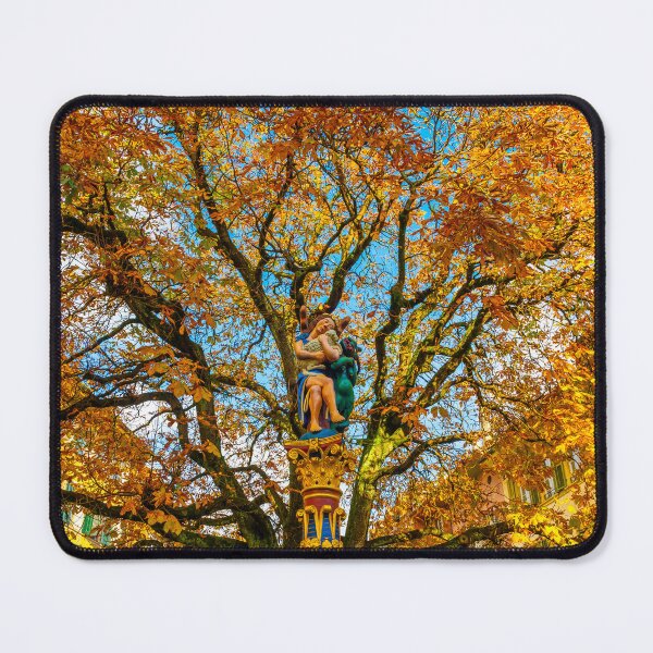Item preview, Beautiful Old Town with a Tree and Statue designed and sold by Mats Silvan.