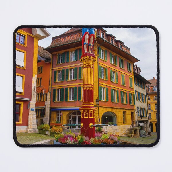 Item preview, Square in Old Town with House and Water Fountain with Statue designed and sold by Mats Silvan.