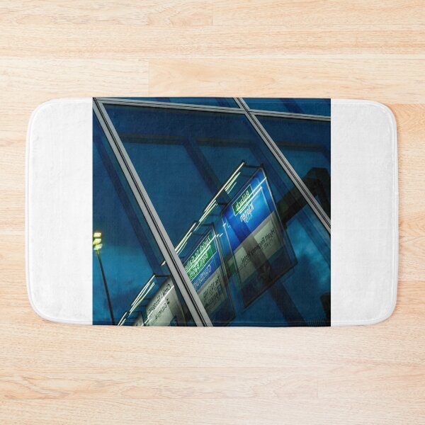 Item preview, Illuminated Road Sign with a Modern Glass Wall Building with Reflection designed and sold by Mats Silvan.