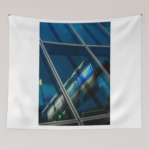 Item preview, Illuminated Road Sign with a Modern Glass Wall Building with Reflection designed and sold by Mats Silvan.