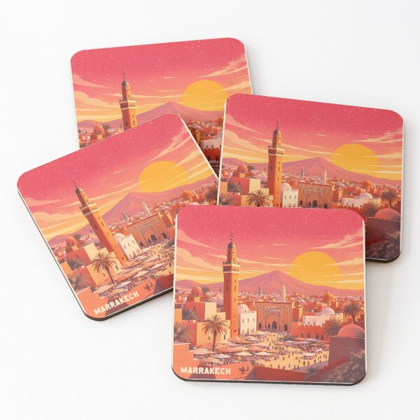 Item preview, Marrakech, Morocco Retro Travel Poster designed and sold by kacperartdesign.