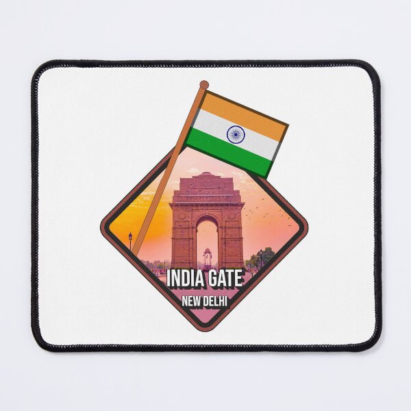 Item preview, India Gate New Delhi with Indian Flag Tiranga Design | Patriotic Monument & National Pride Art designed and sold by ArtsyExplorer.