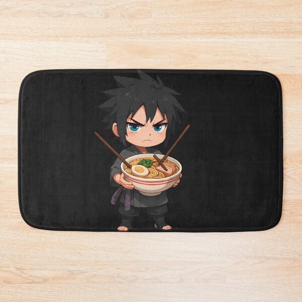Item preview, Riku the Ramen Rebel – Angry Chibi Anime Boy with Ramen Bowl designed and sold by ColorSplash123.