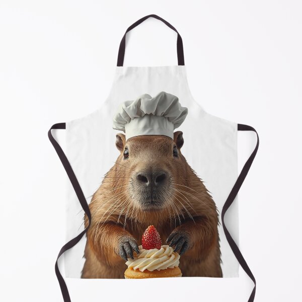 Item preview, Funny Capybara Chef Baking a Cupcake designed and sold by bgrzblkdigital.