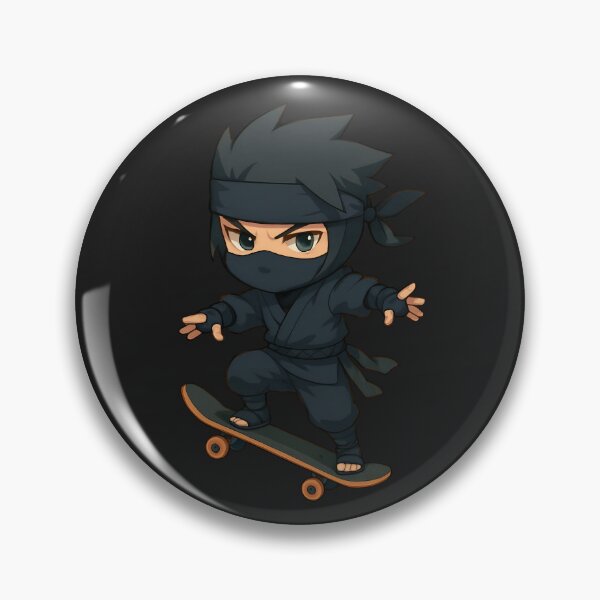 Item preview, Skater Ninja Chibi – Cool Anime Ninja Skateboarding Art designed and sold by ColorSplash123.