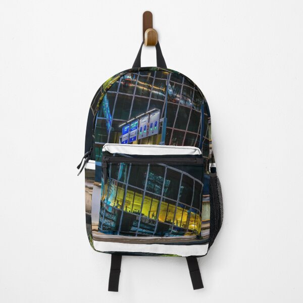 Item preview, Train and Modern Glass Building at Night designed and sold by Mats Silvan.