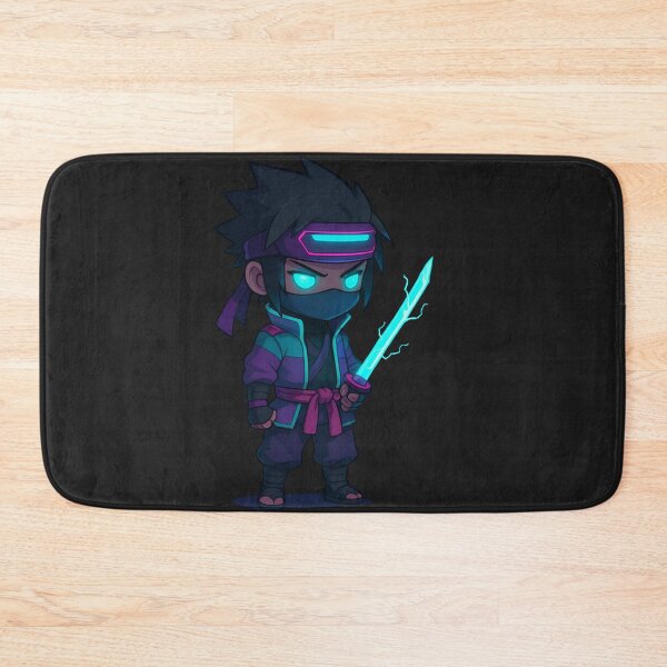 Item preview, Cyberpunk Samurai Chibi – Neon Anime Warrior with Electric Katana designed and sold by ColorSplash123.