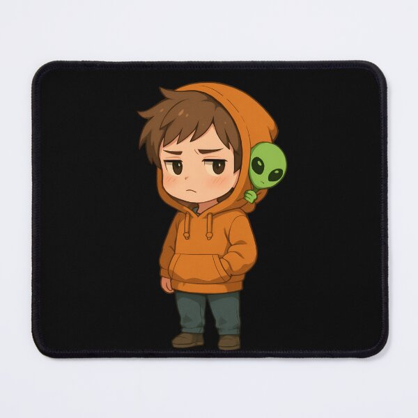 Item preview, Alien in Disguise Chibi – Cute Anime Boy with Hidden Green Alien designed and sold by ColorSplash123.