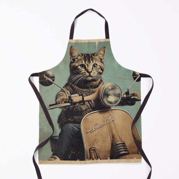 Item preview, A VINTAGE CAT ON A LAMBRETTA designed and sold by infinitearte.