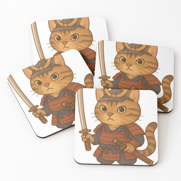 Item preview, Tabby Samurai Cat – Cute Feline Warrior in Armor designed and sold by Kayqriel.